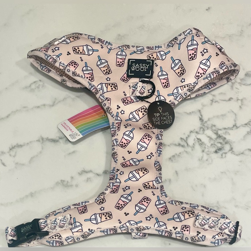 Sassy Woof Dog Adjustable Harness-Fill the Tea-Size XL-New with Tags